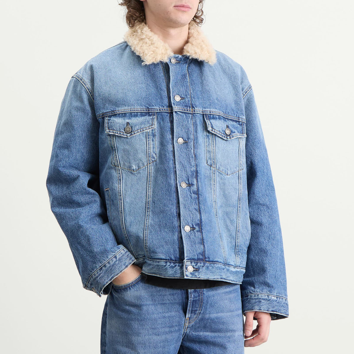 Acne Studios Vintage Blue Padded Robert Denim Jacket