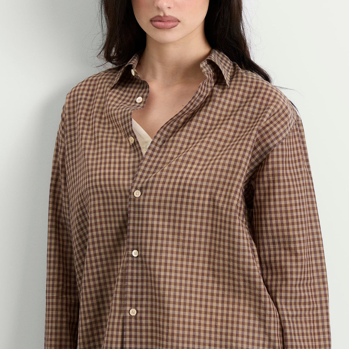 Auralee Airy Light Cotton Check Shirt
