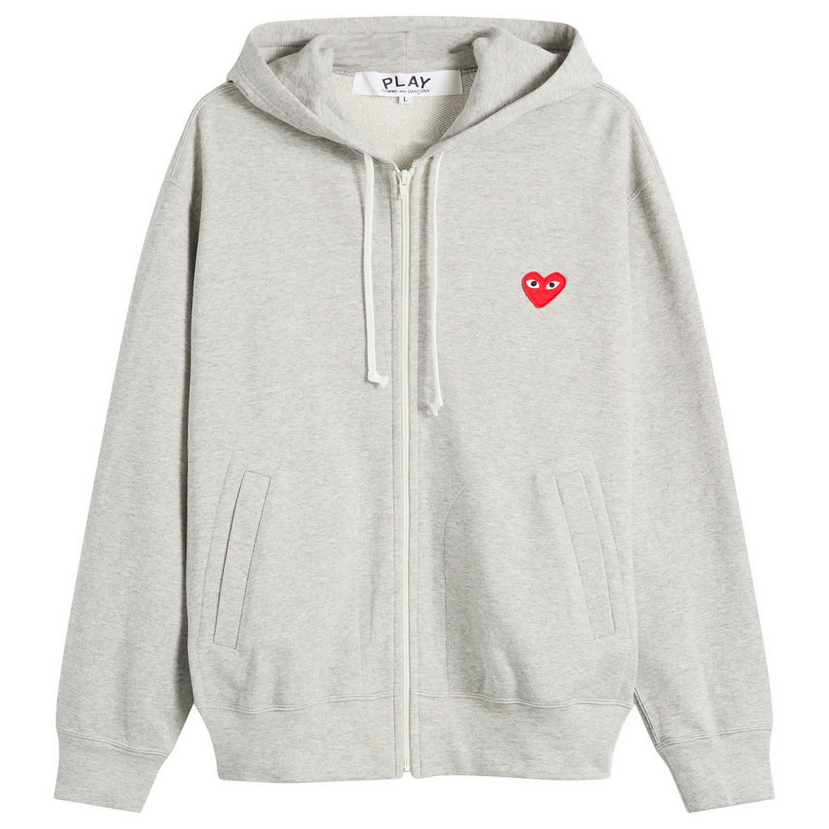 Comme des Garçons Play Red Emblem Zip Hoodie
