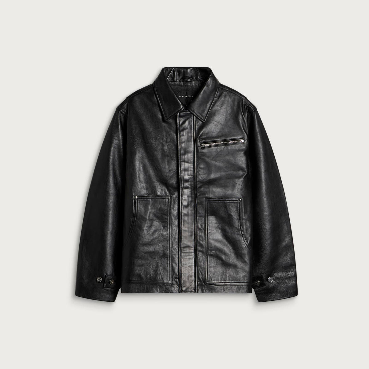 Beach Brains Welding Leather Jacket