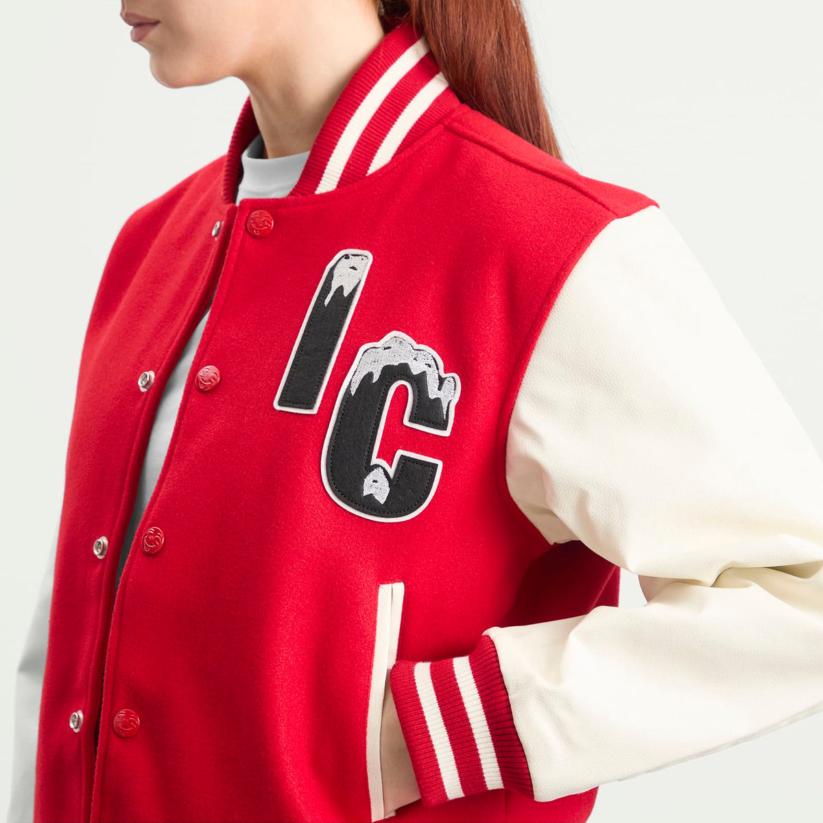 ICECREAM Cherry Varsity Jacket
