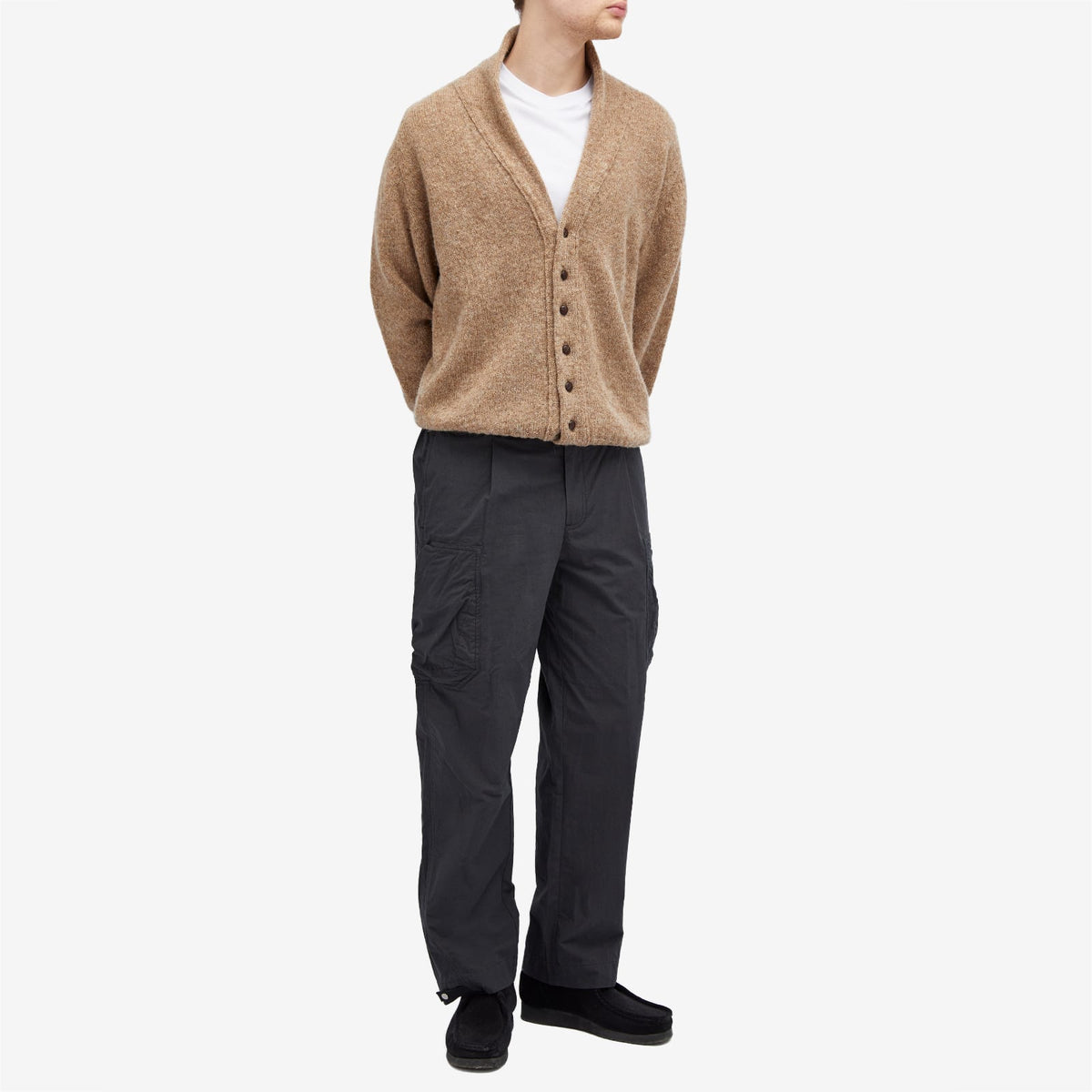 Jamieson's of Shetland Elbow Patch Shawl Collar Cardigan