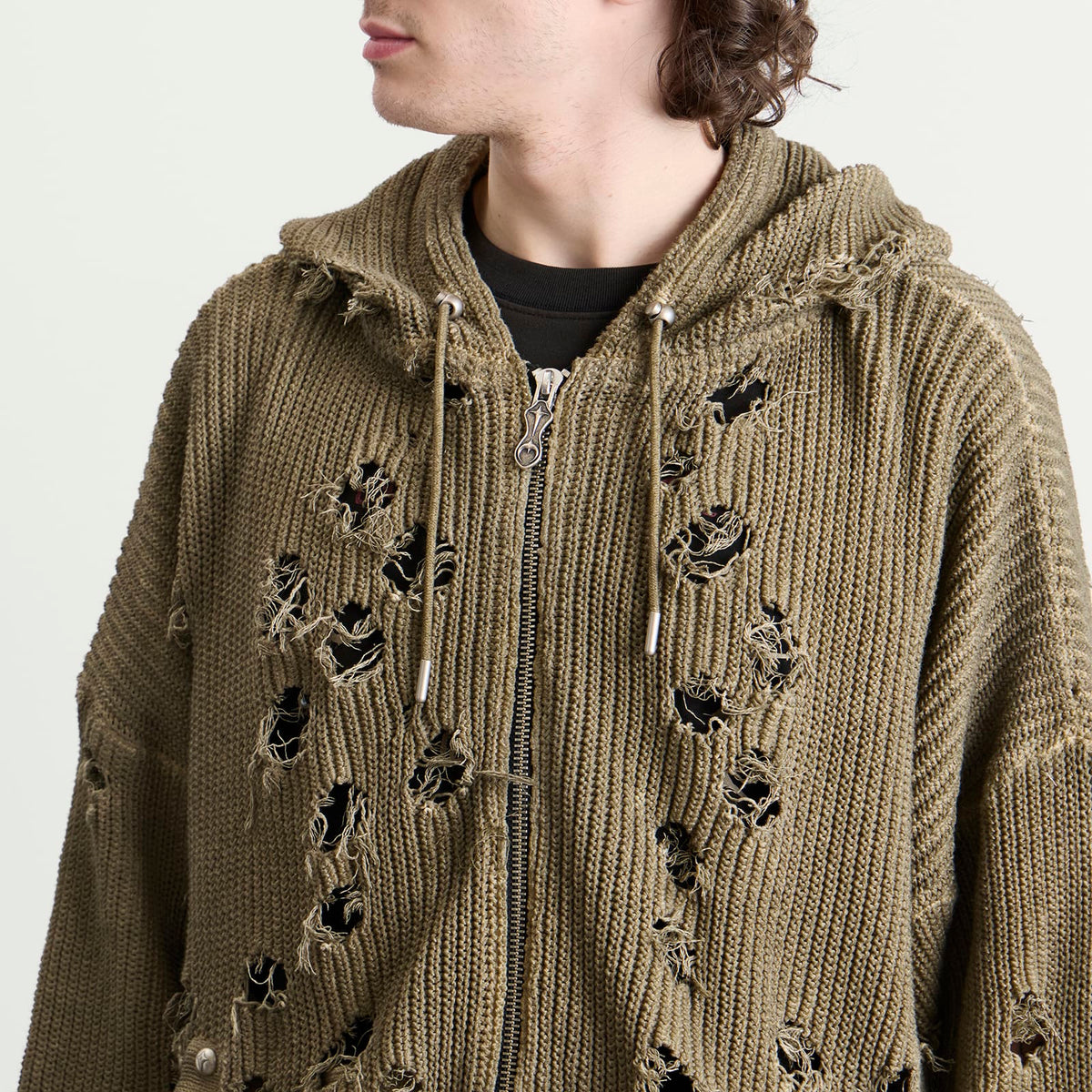 Thug Club Distressed Knitted Hoodie