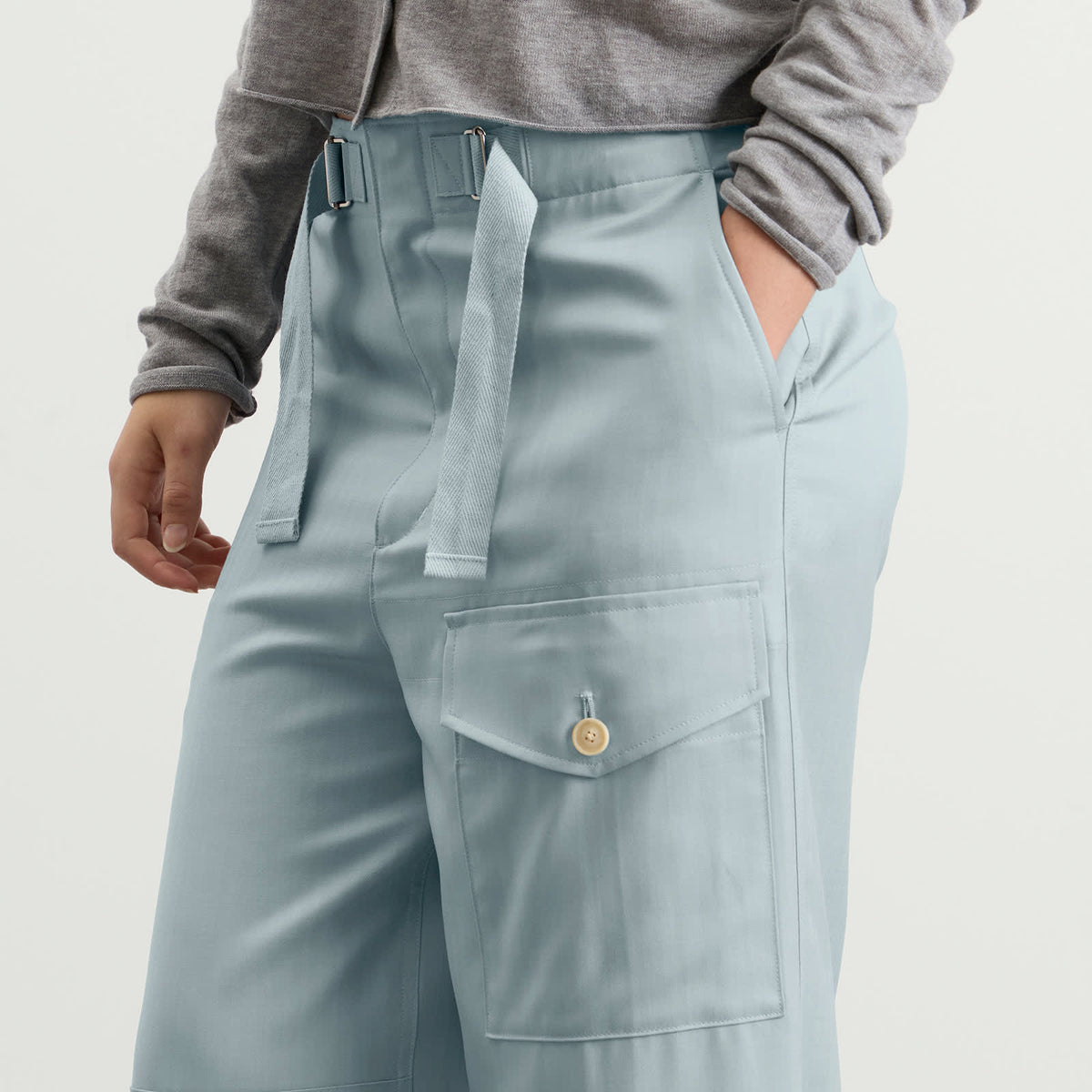 Auralee Wool Herringbone Cargo Pants
