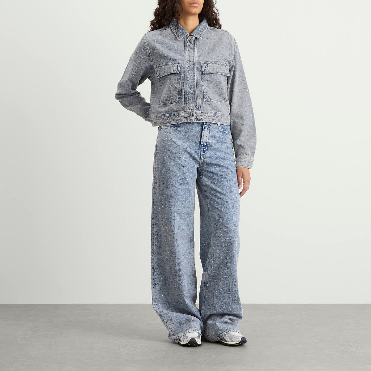 Good American Crystal Denim Jacket
