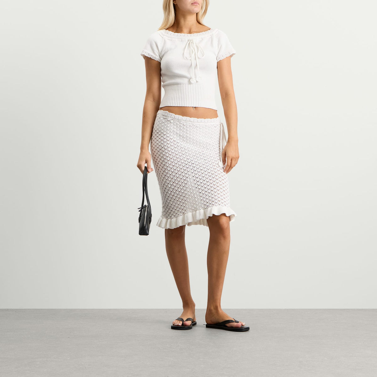 My Mum Made It Lace Knit Midi Skirt