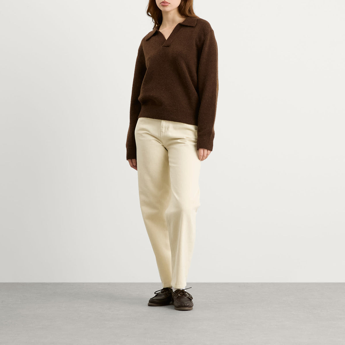 Dunst Open Collar Knit Jumper