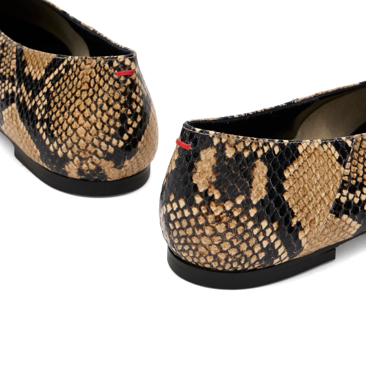 Aeyde Moa Snake Print Pointed Toe Flats