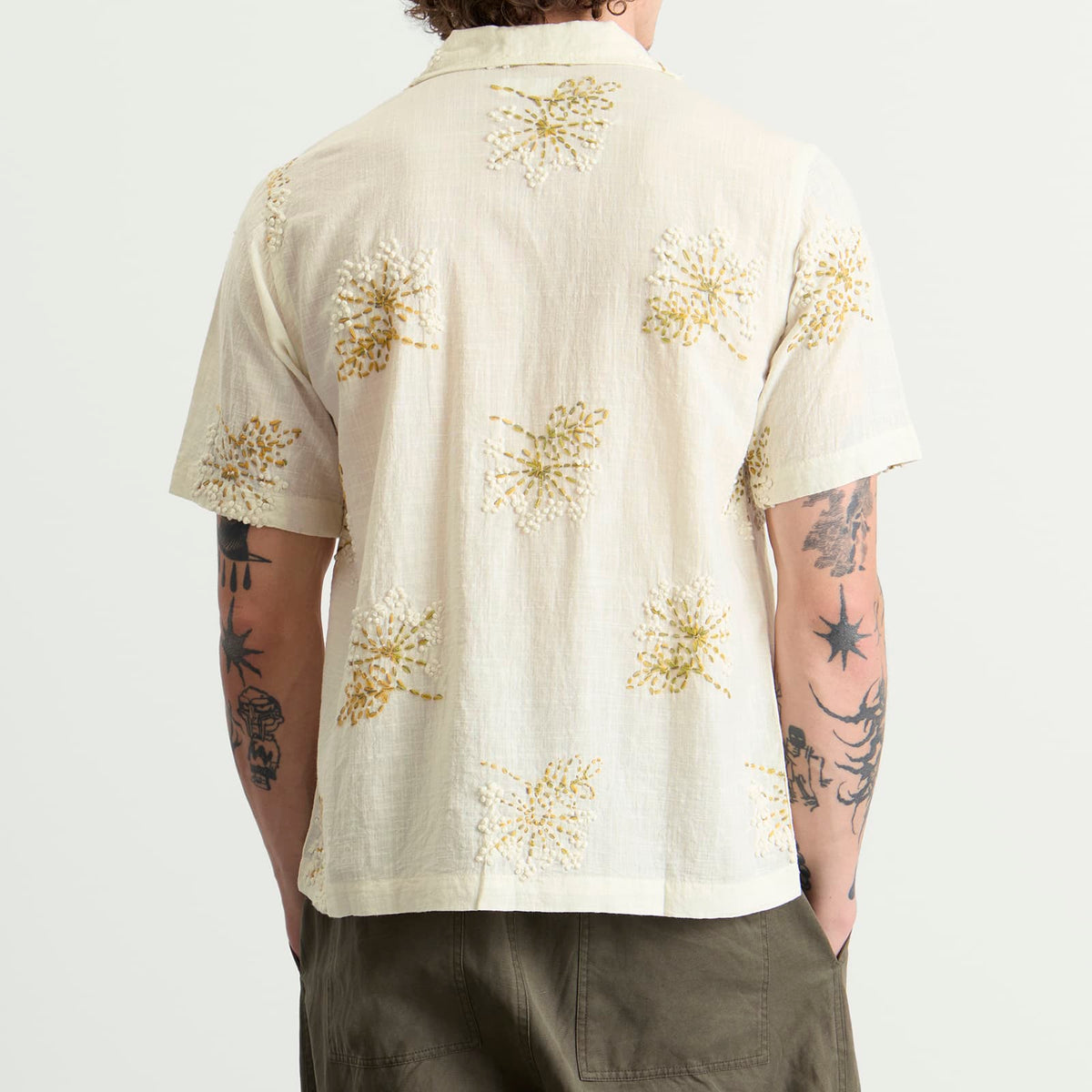 Universal Works Hand Embroidered Stripe Road Shirt