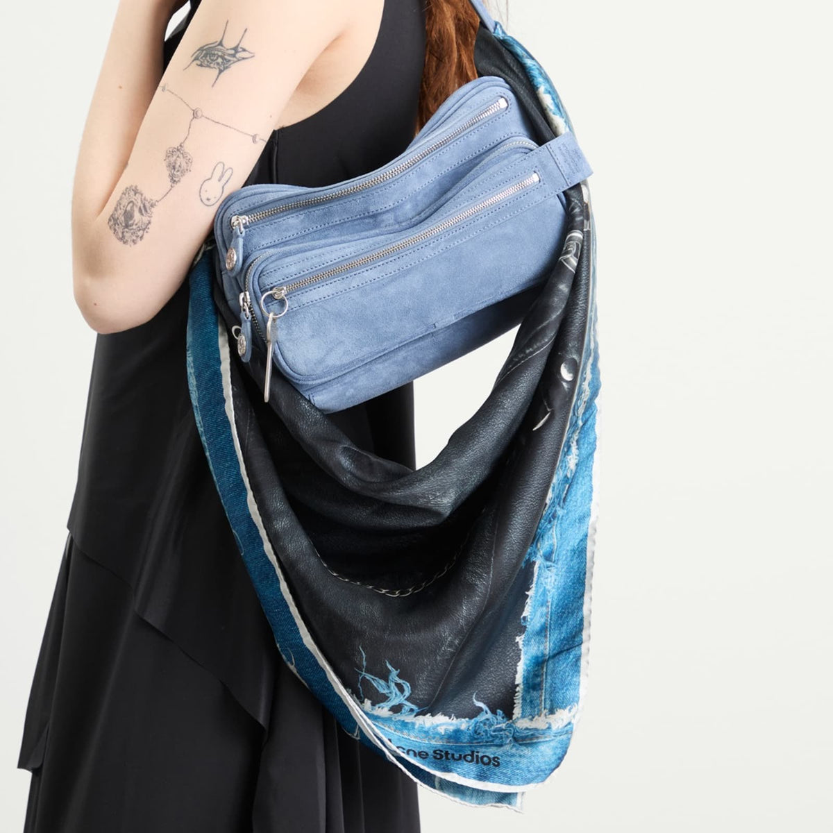 Acne Studios Vasco Denim Skeleton Scarf