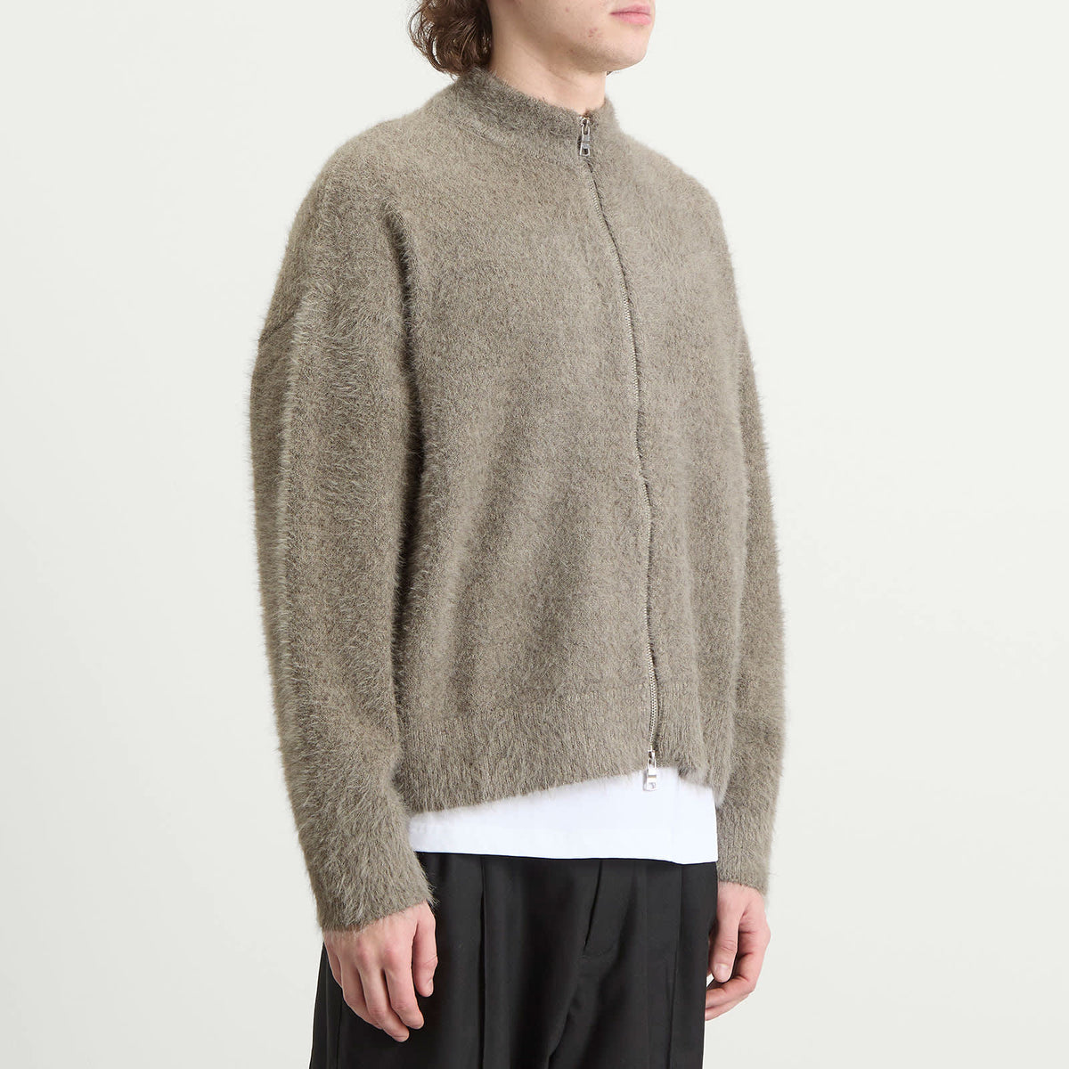 MKI Faux Alpaca Knit Track Jacket