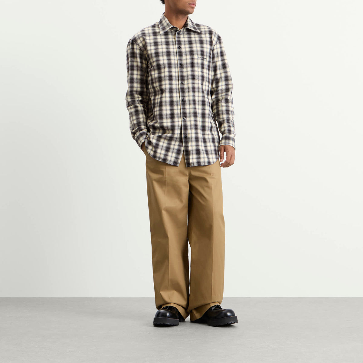 Balenciaga Regular Fit Check Flannel Shirt