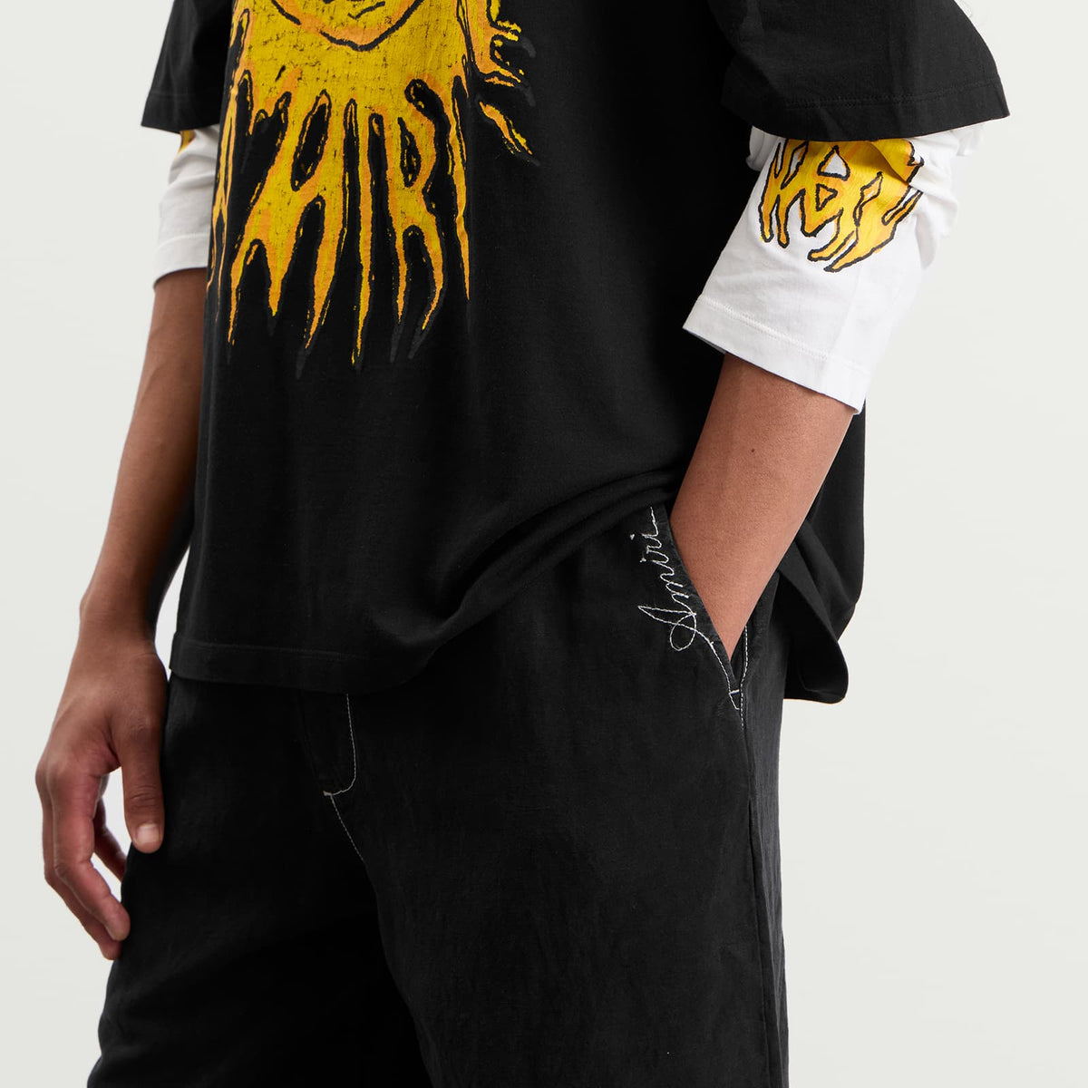 Amiri Script Linen Trouser