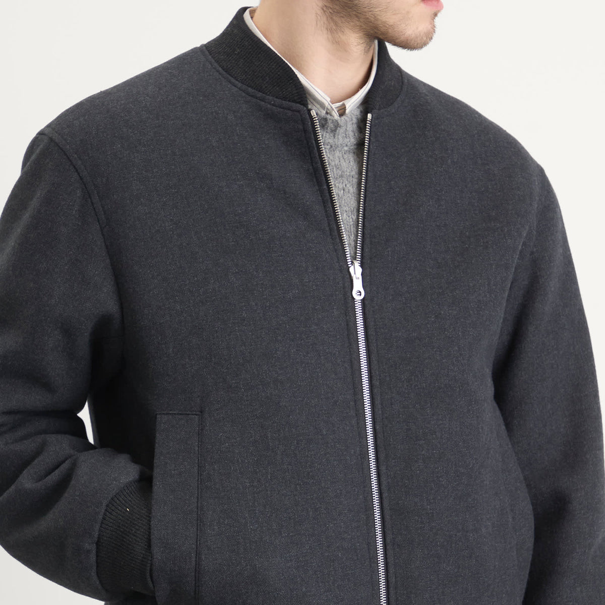 Dries Van Noten Brushed Cotton Twill Bomber Jacket
