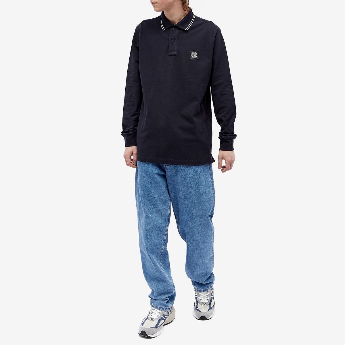 Stone Island Long Sleeve Patch Polo