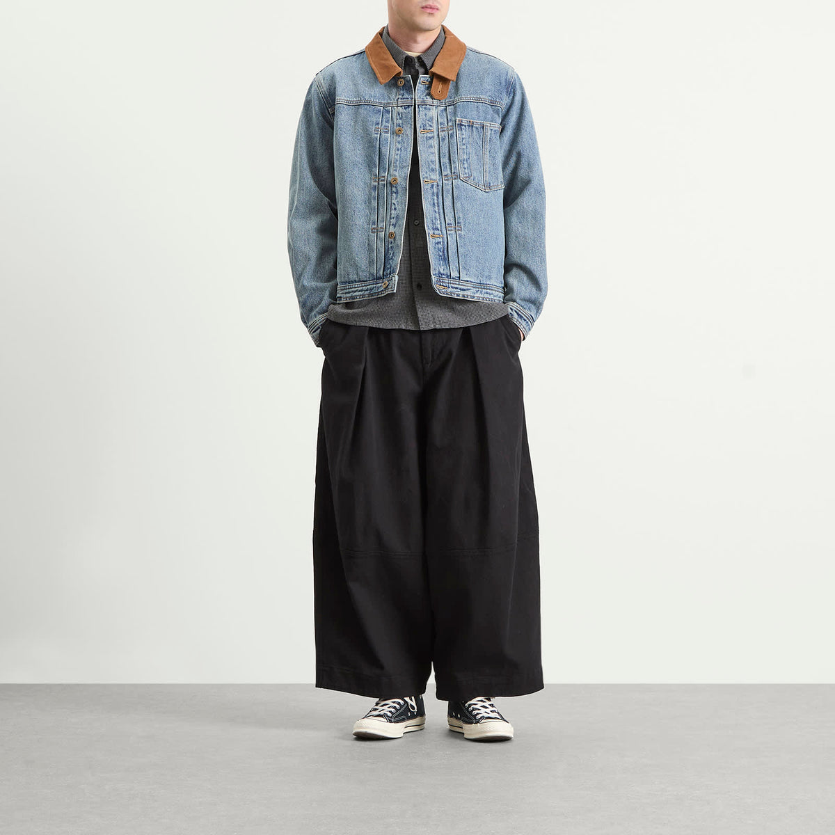 FrizmWORKS Washed Denim Trucker Jacket