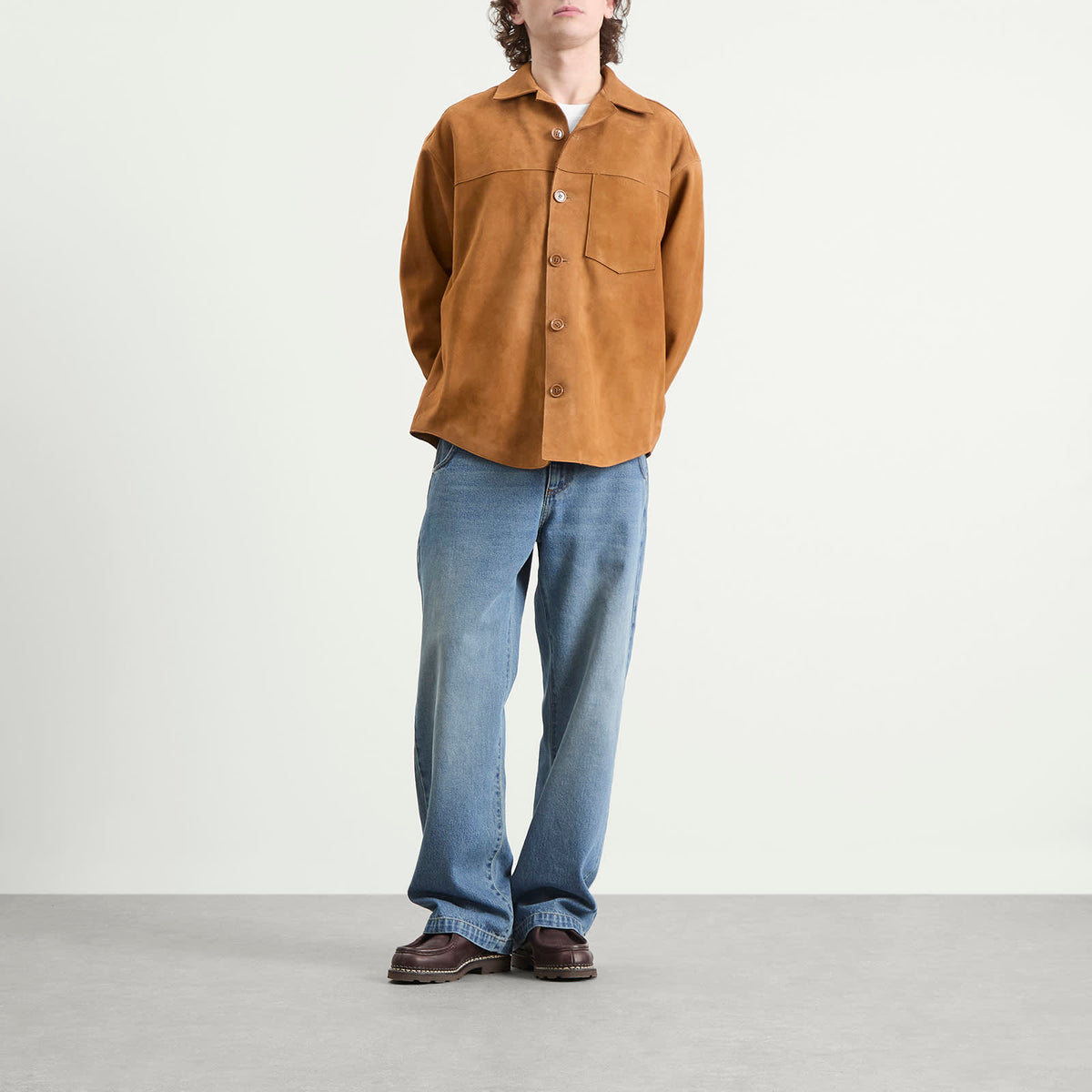 AMI Paris Suede Buttoned Overshirt