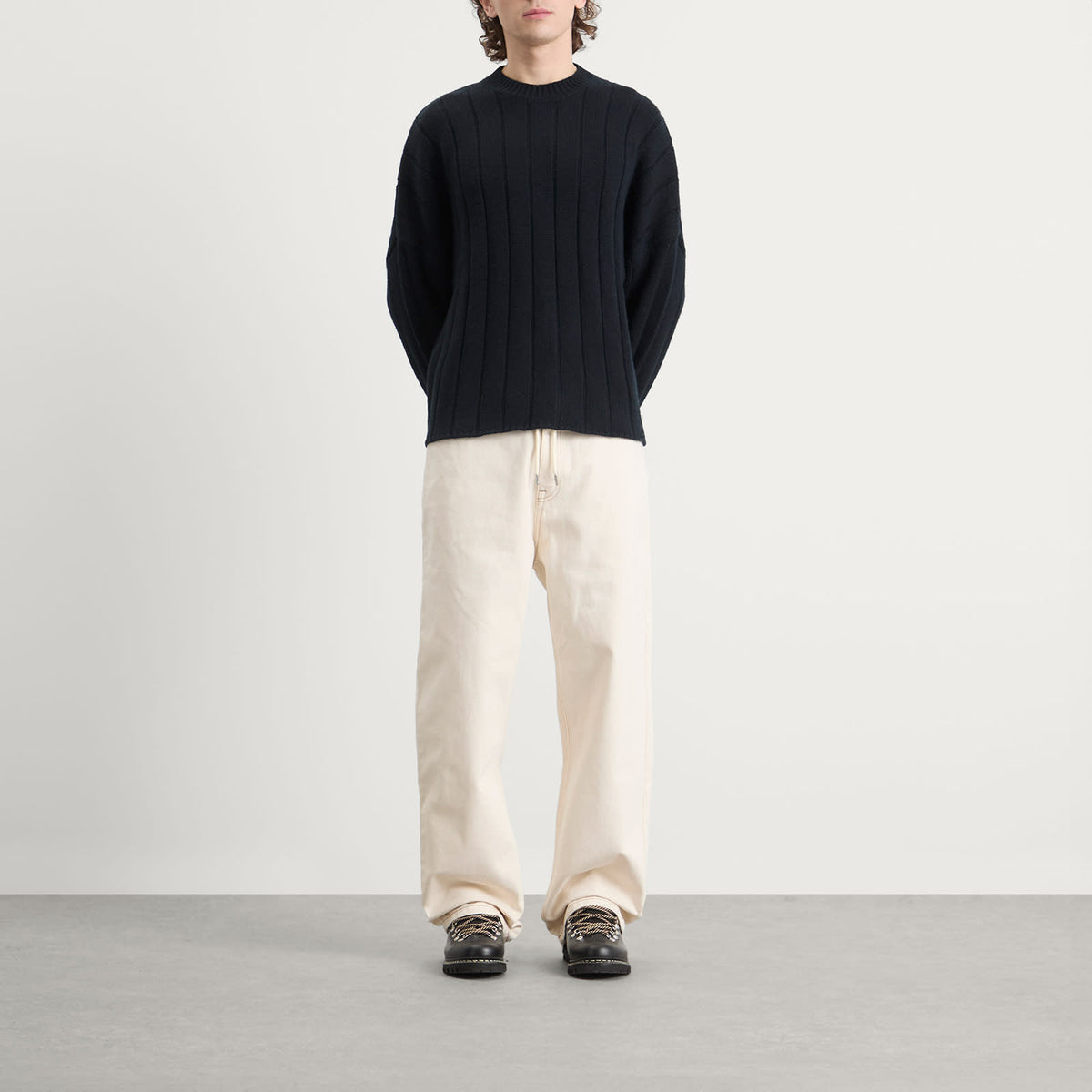 about:blank Large Rib Knit Crew