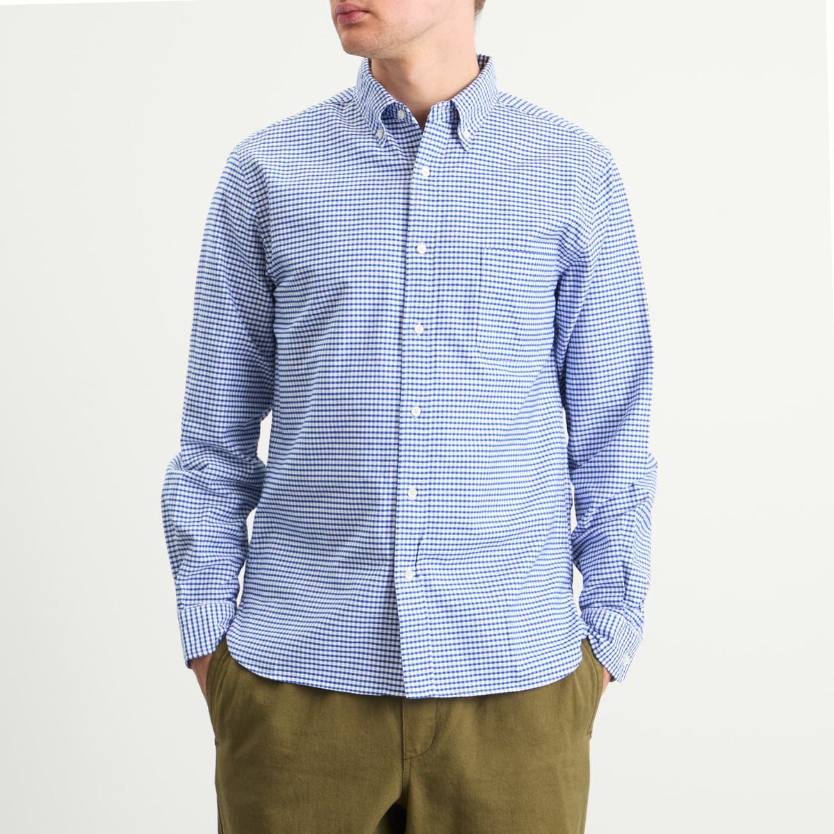 Beams Plus Button Down Gingham Oxford Shirt