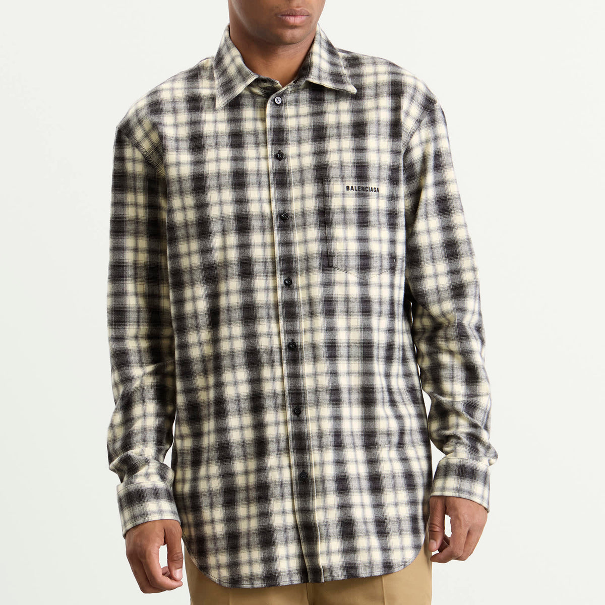 Balenciaga Regular Fit Check Flannel Shirt