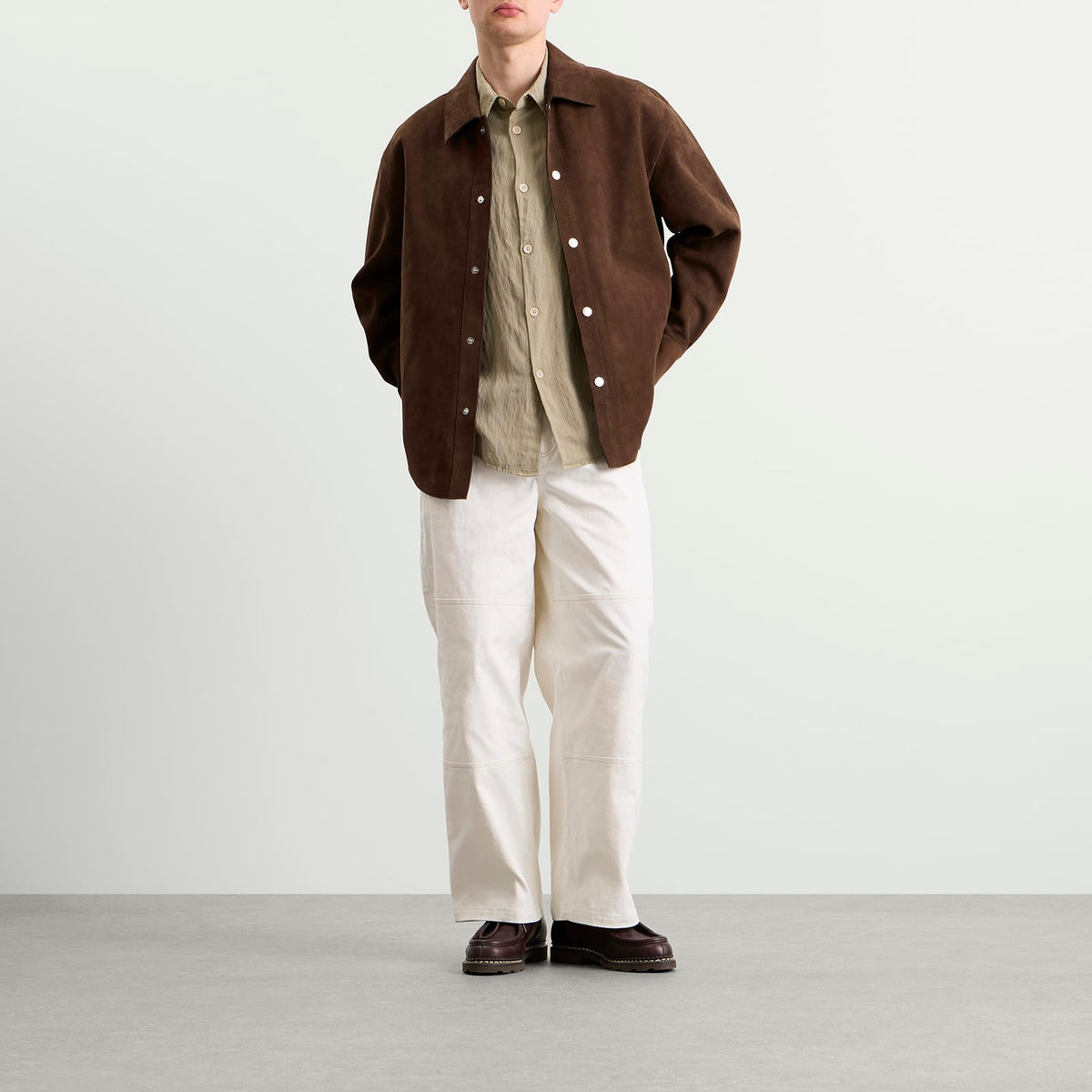 AMI Paris Suede Buttoned Overshirt