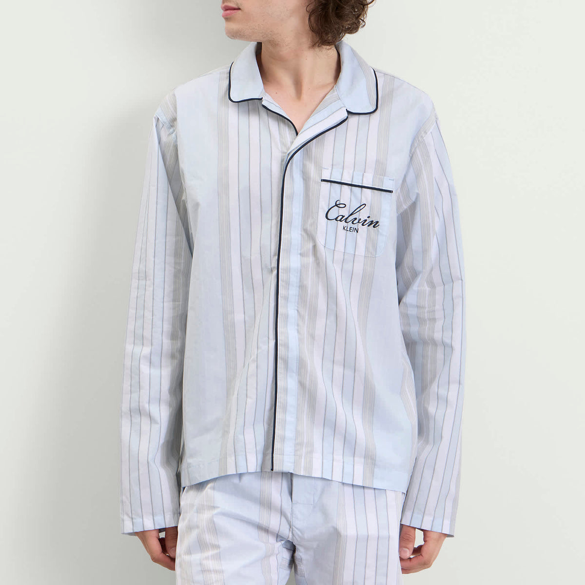 Calvin Klein Poplin Script Button Down Pyjama Top