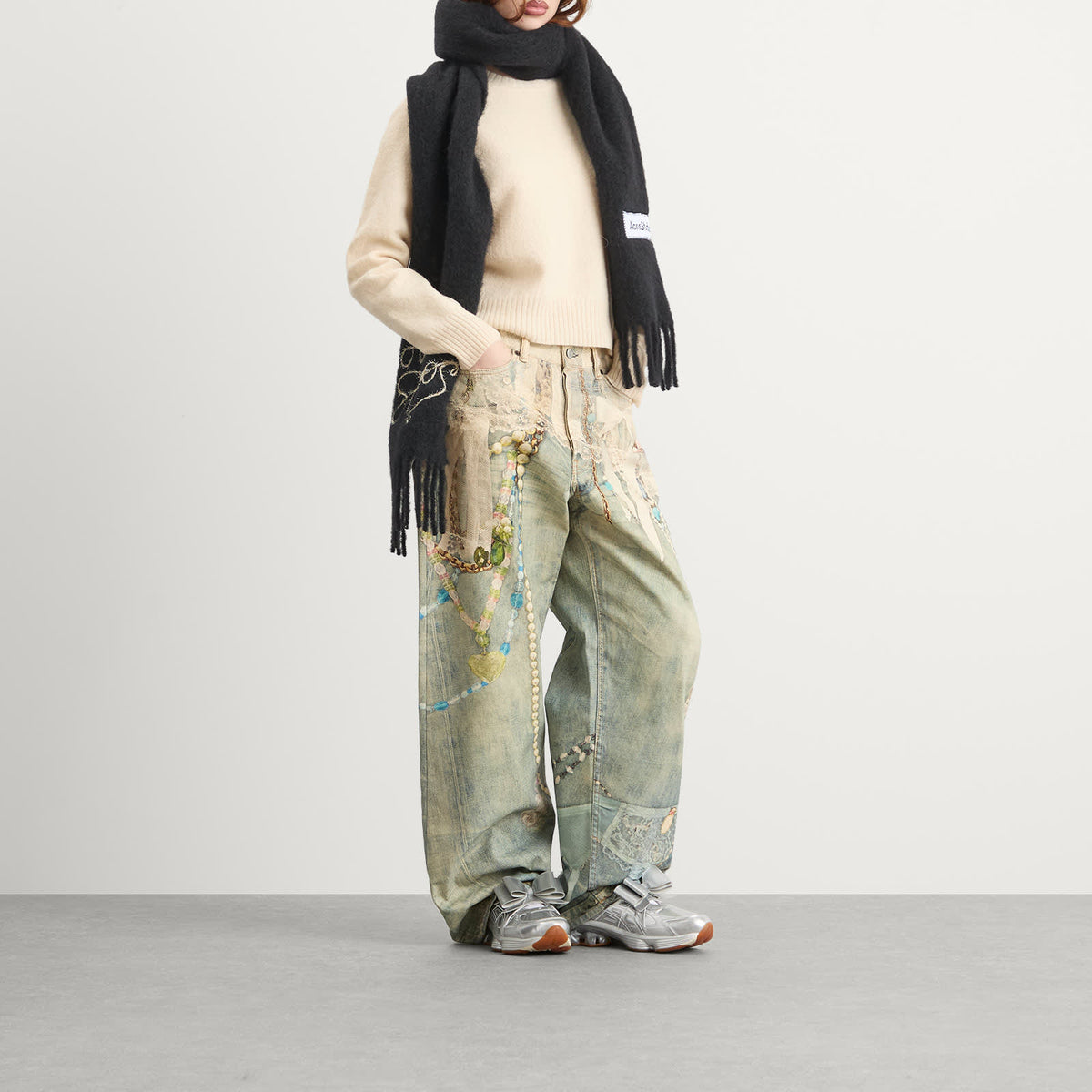 Acne Studios Vally Embroidered Scarf