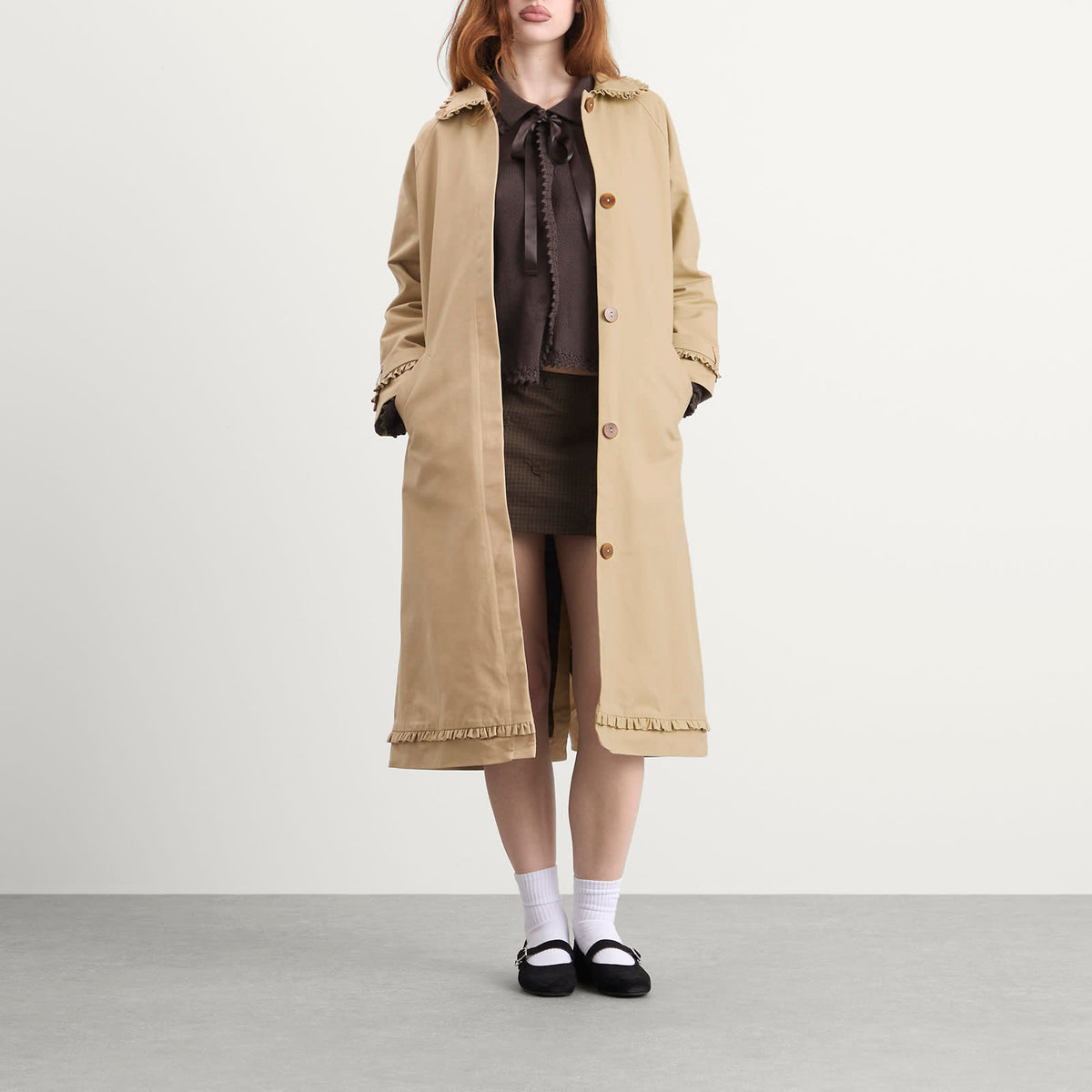 My Mum Made It Tailored Gather Trench Coat