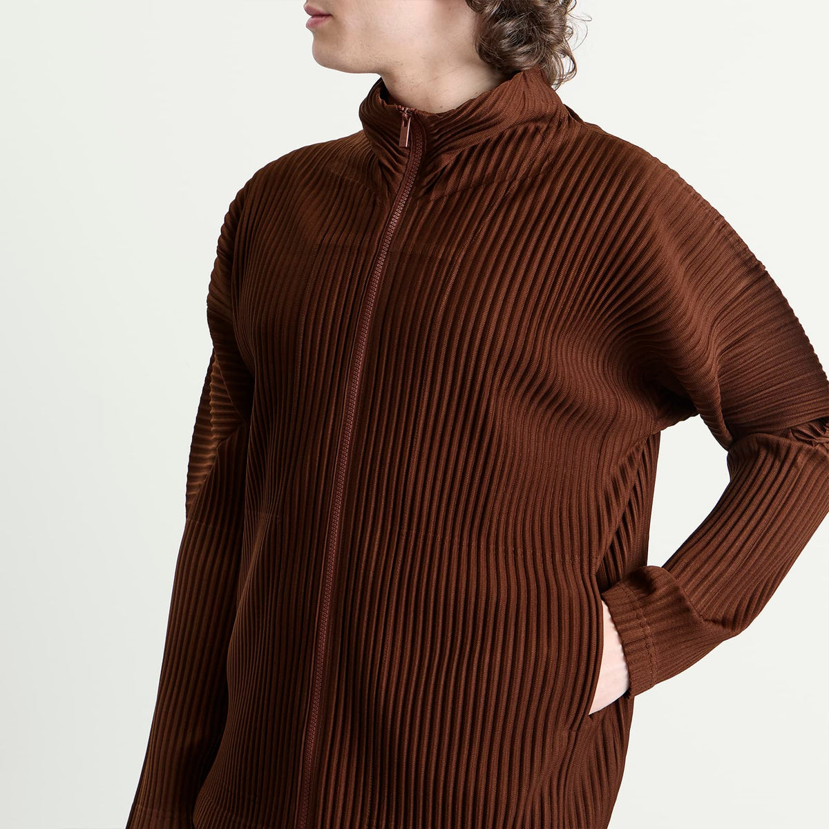 Homme Plissé Issey Miyake Pleat Zip Up Cardigan
