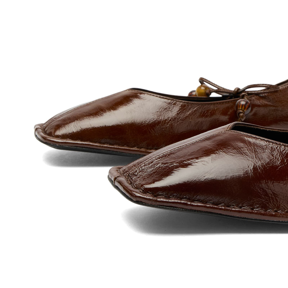 ALOHAS Sway Beads Leather Ballet Flats