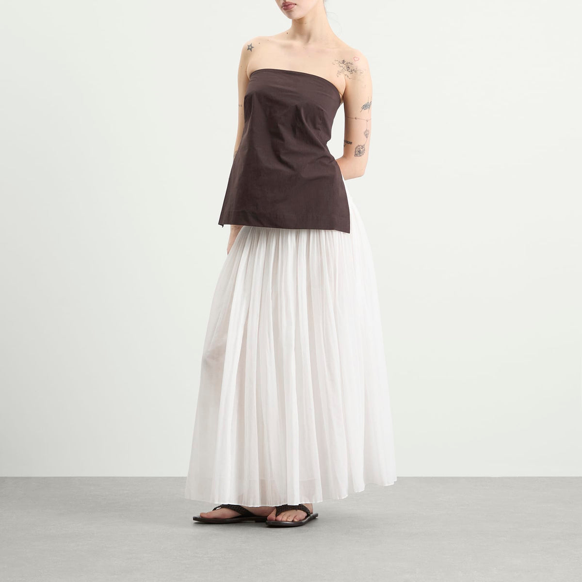 St. Agni Strapless Rouleau Tie Top
