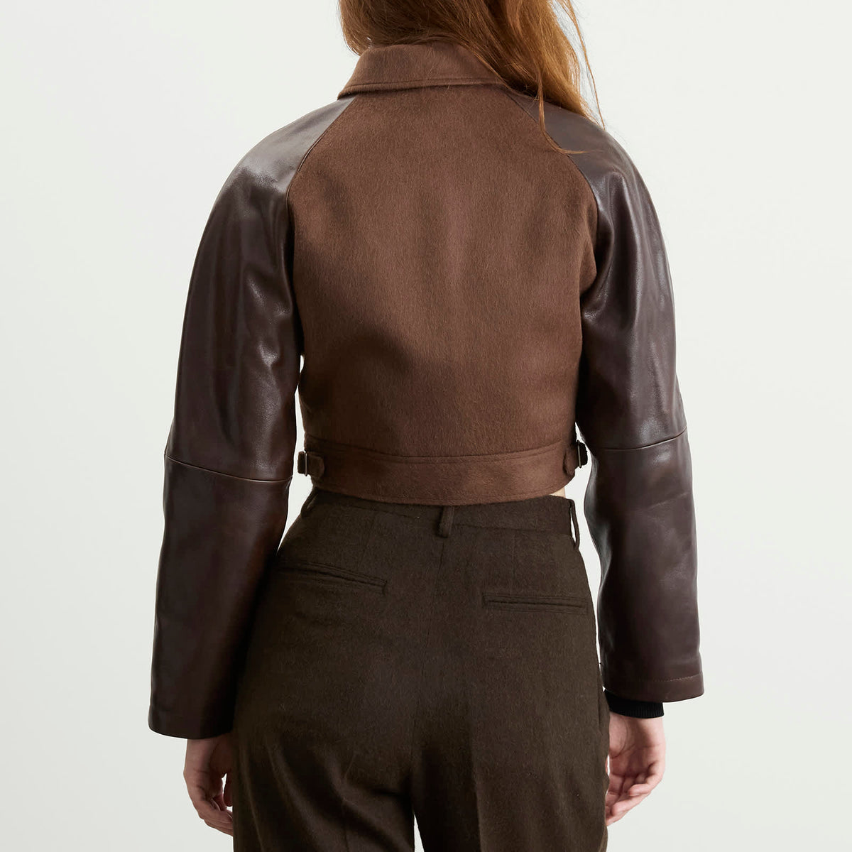 Auralee Flannel Crop Zip Jacket