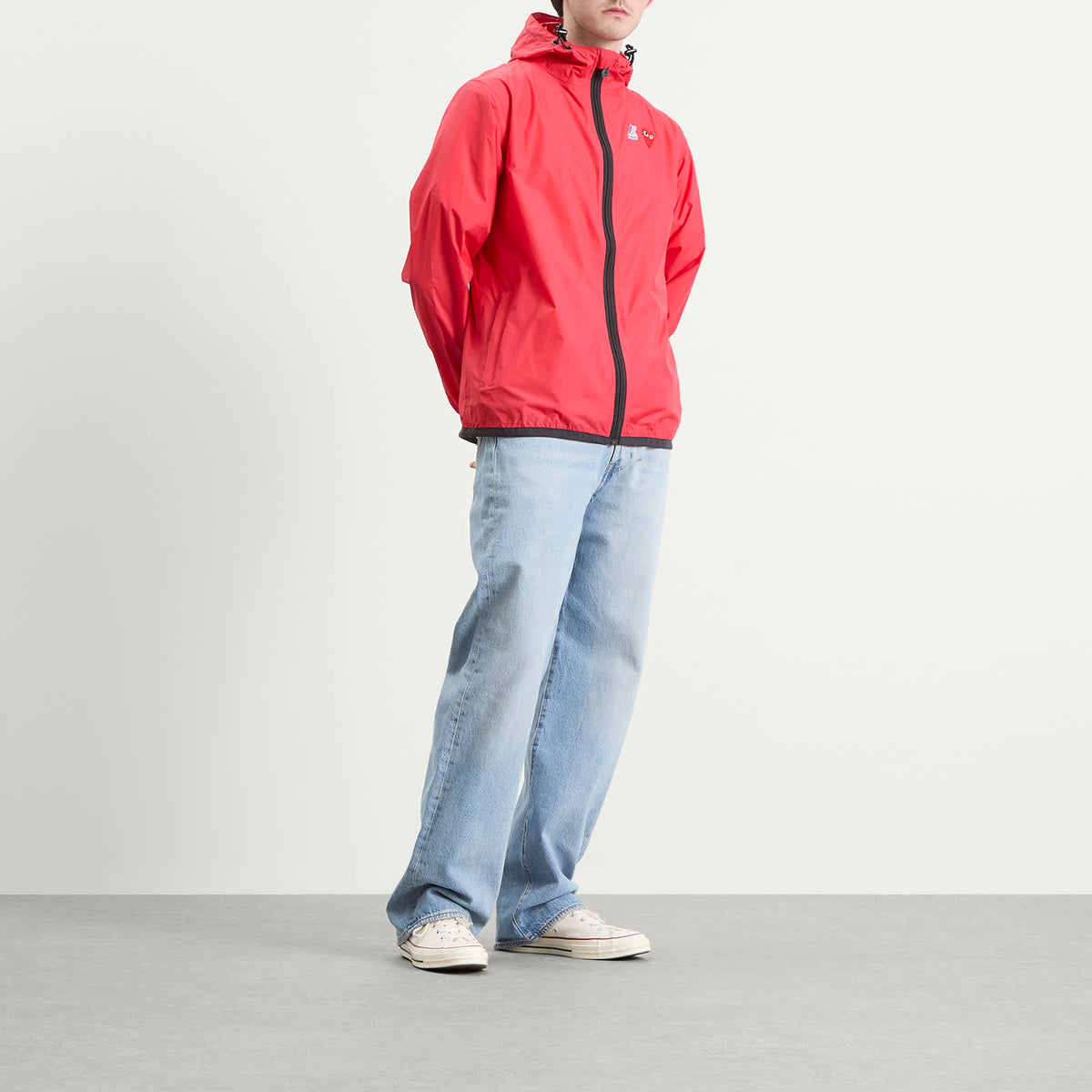 Comme des Garçons Play K-Way Red Emblem Full Zip Jacket