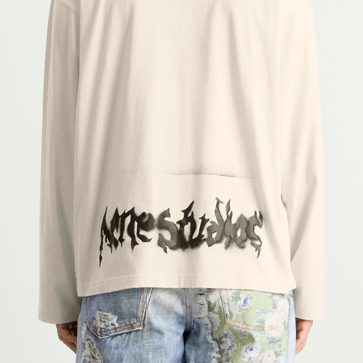 Acne Studios Exford Long Sleeve Goth Logo T-Shirt
