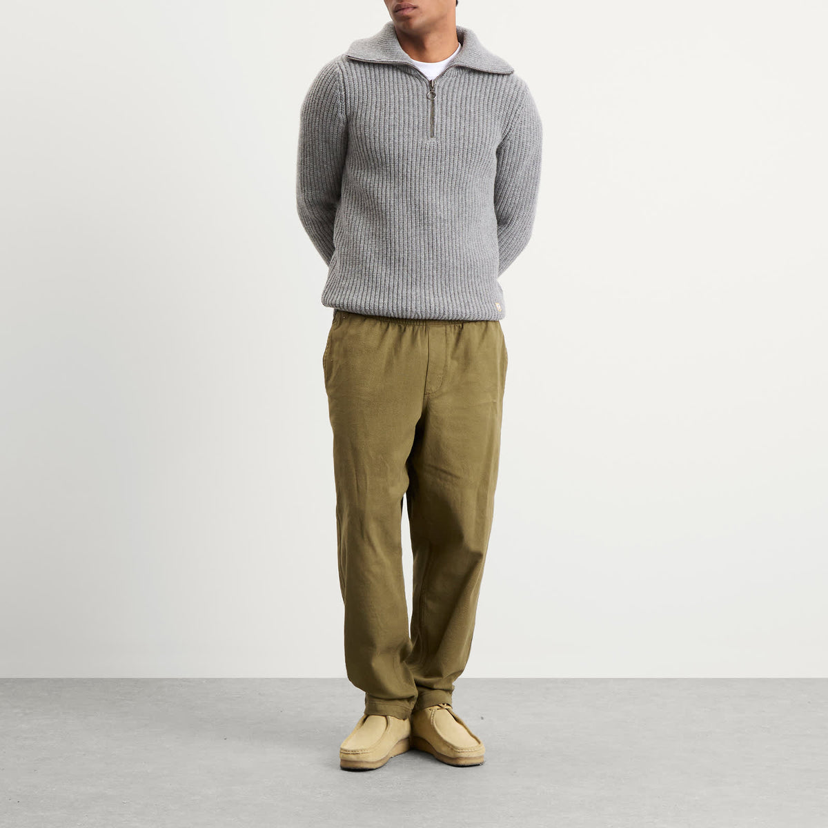 Armor-Lux Half Zip Rib Knit Jumper