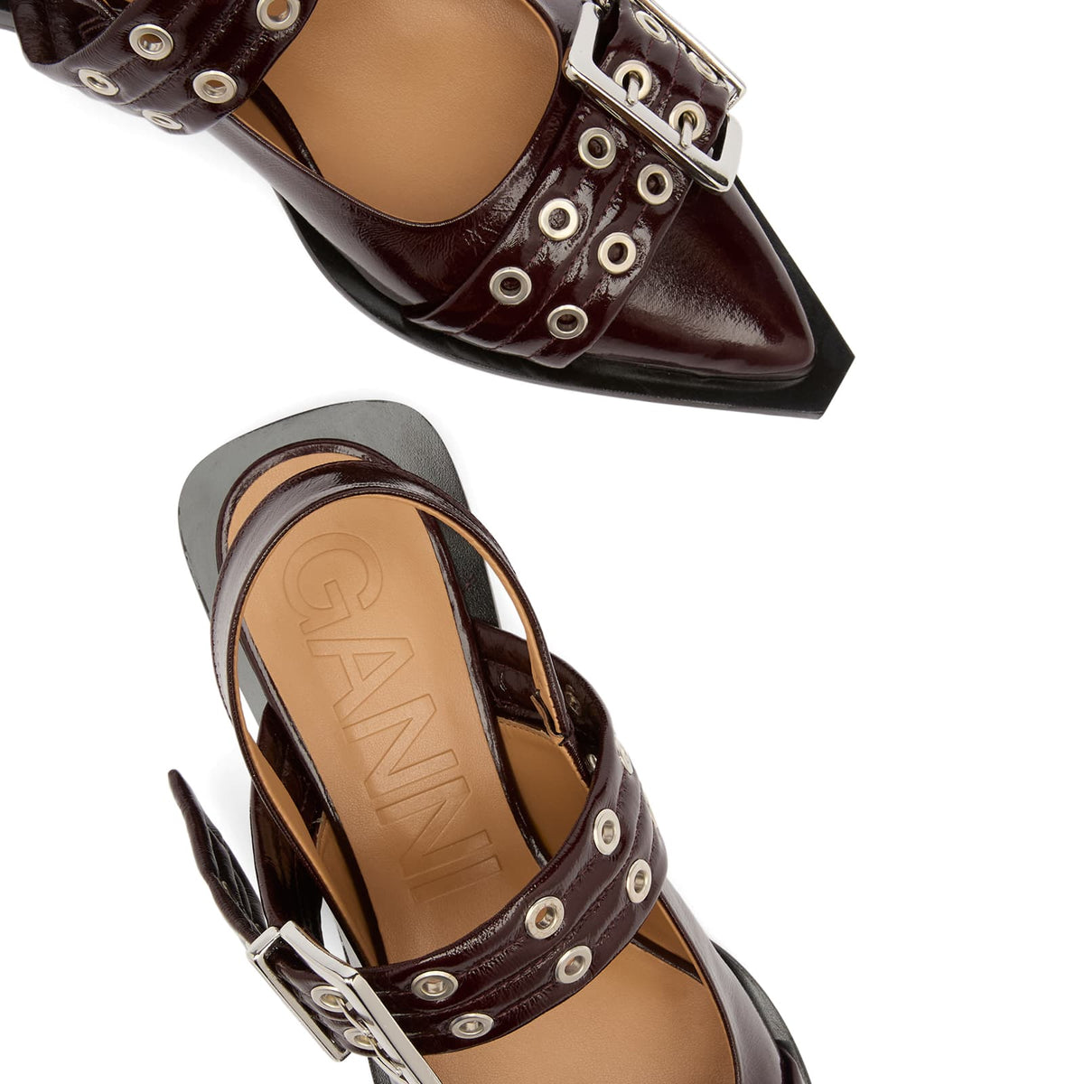 GANNI Feminine Buckle Ballerina