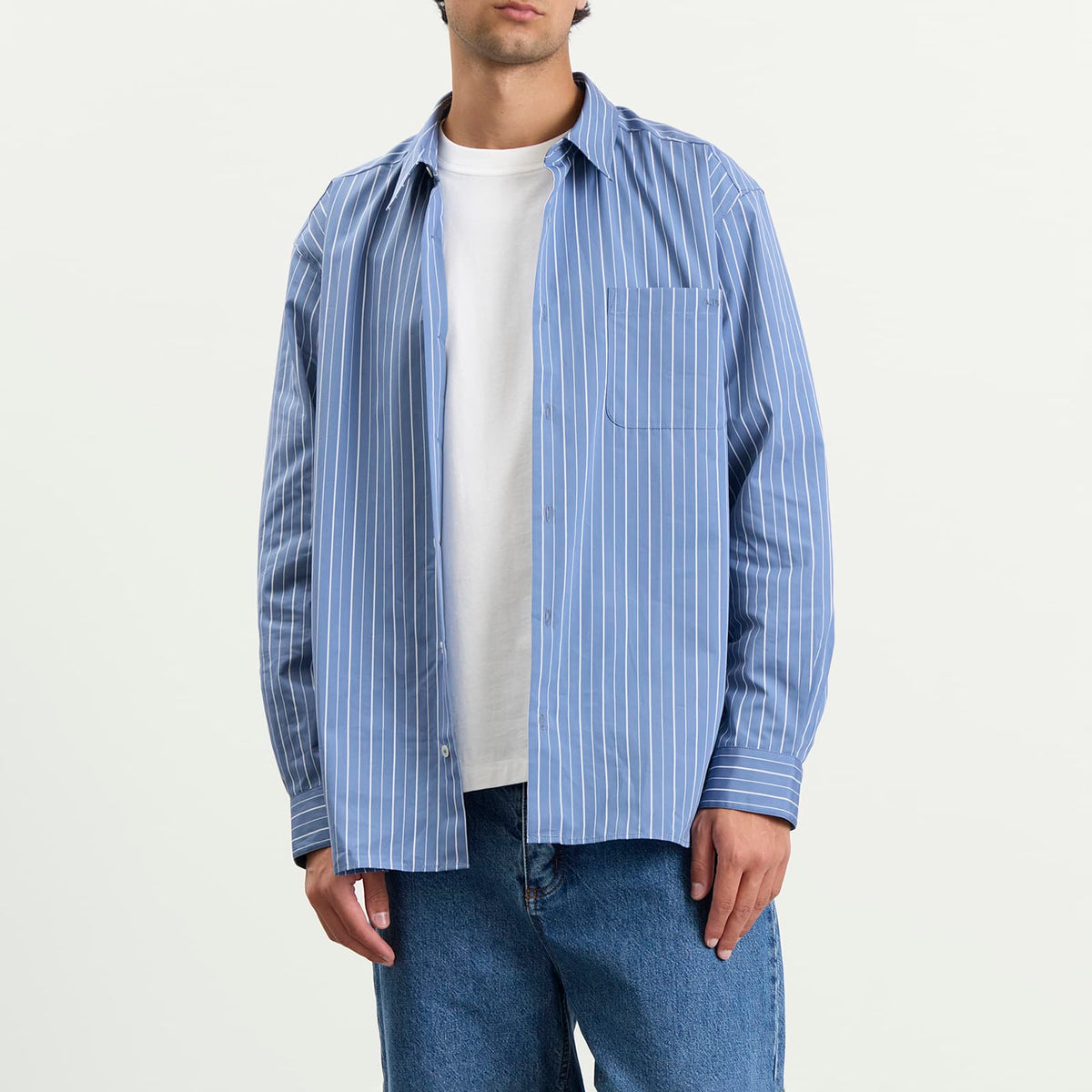 A.P.C. Loose-fit blue striped shirt
