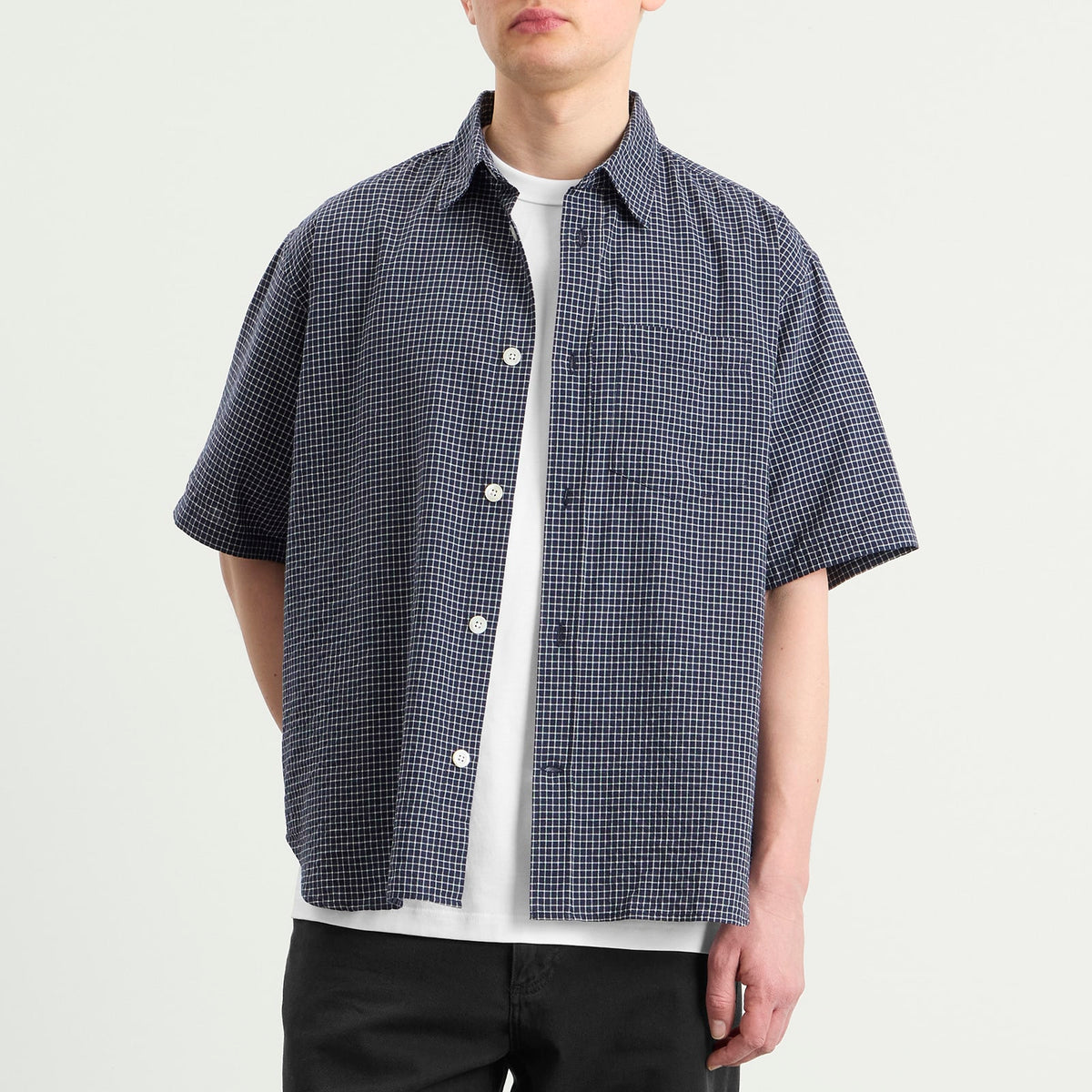 Norse Projects Espevik Oversized Check Short Sleeve Shirt