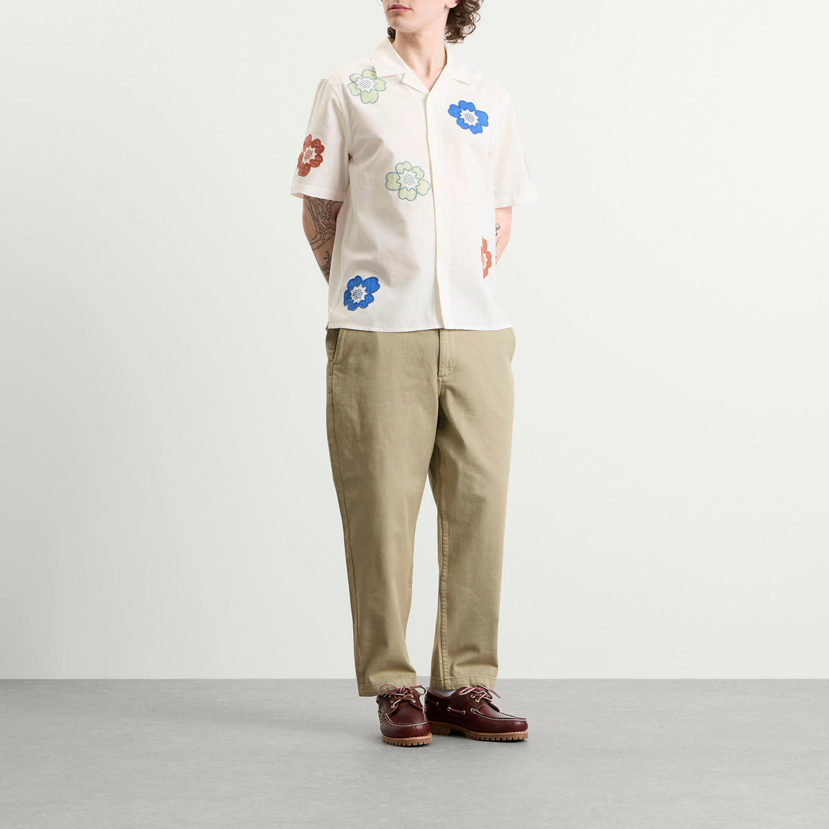 Wax London Didcot Applique Floral Vacation Shirt