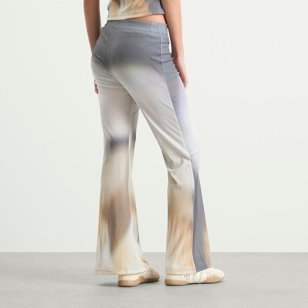 Kijun Sheer Print Flared Pants