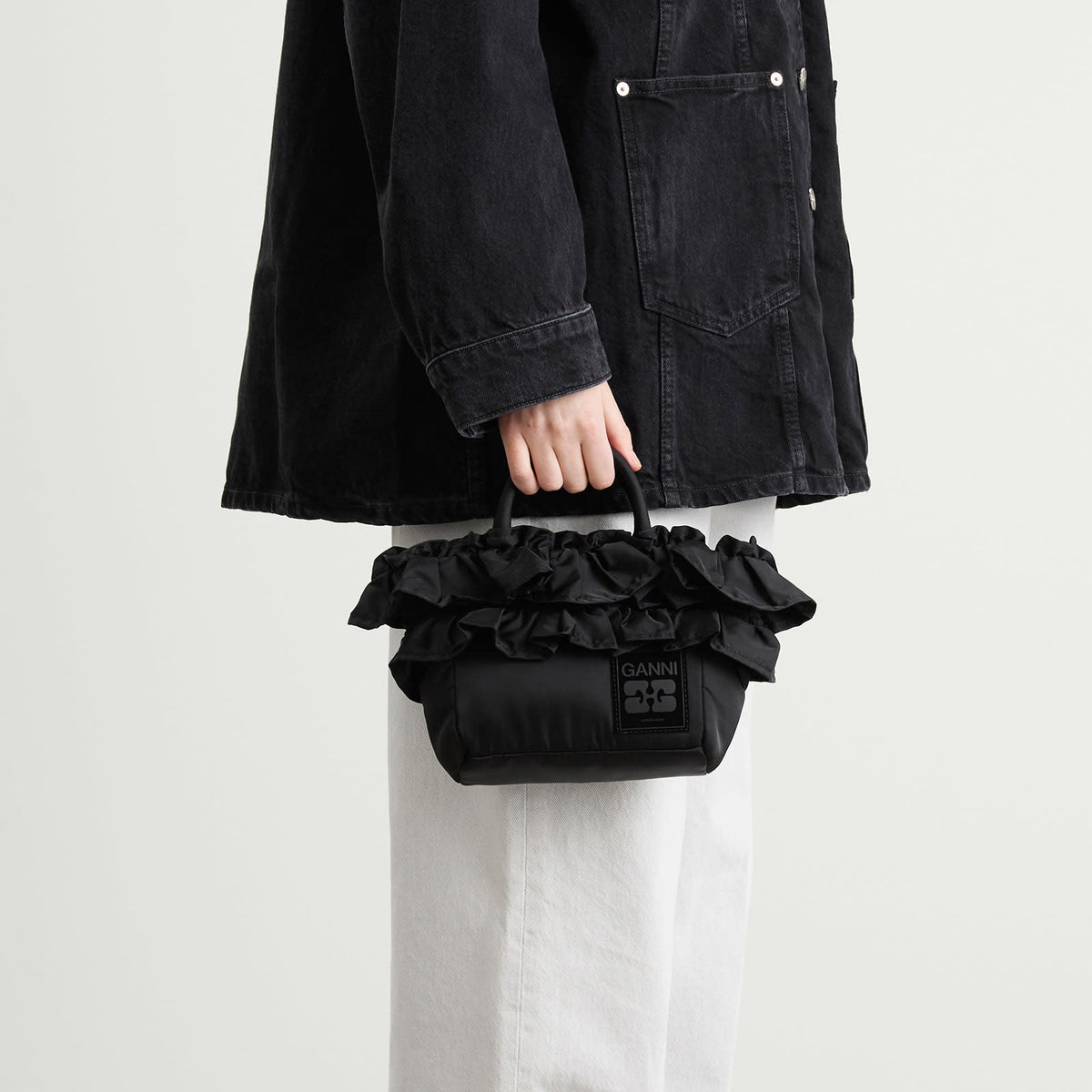 GANNI Mini Shopper Ruffle