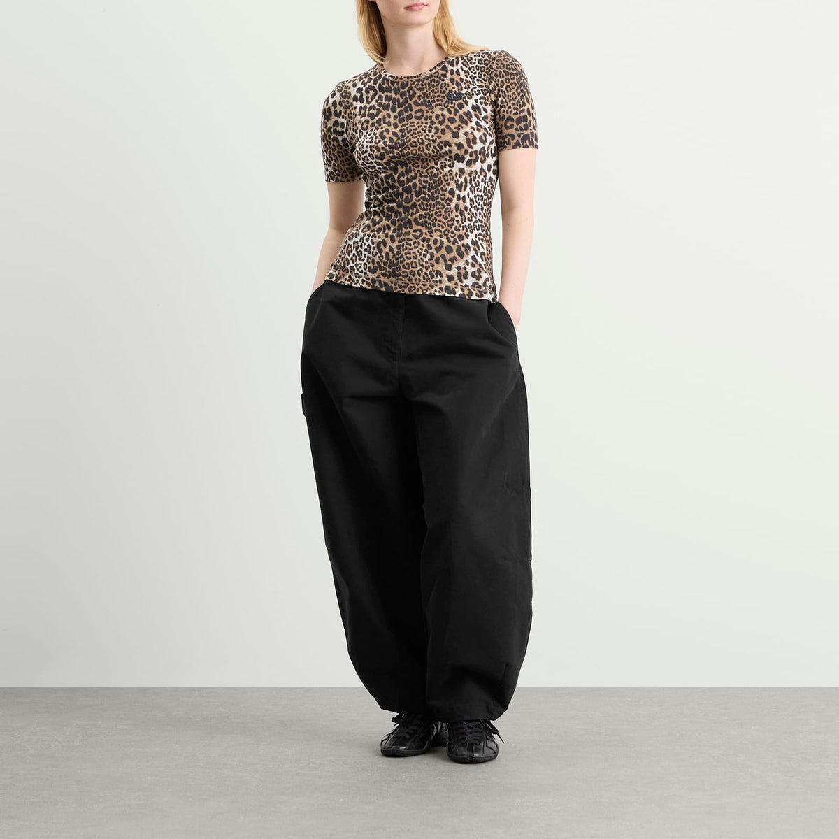 GANNI Soft Cotton Rib Short Sleeve T-Shirt