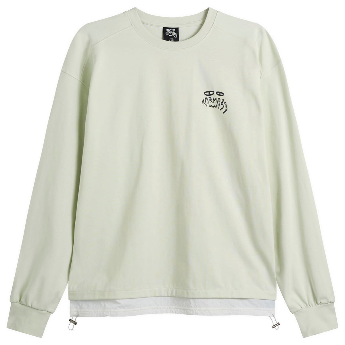 Karma8a Layered Long Sleeve Woven Hem T-Shirt