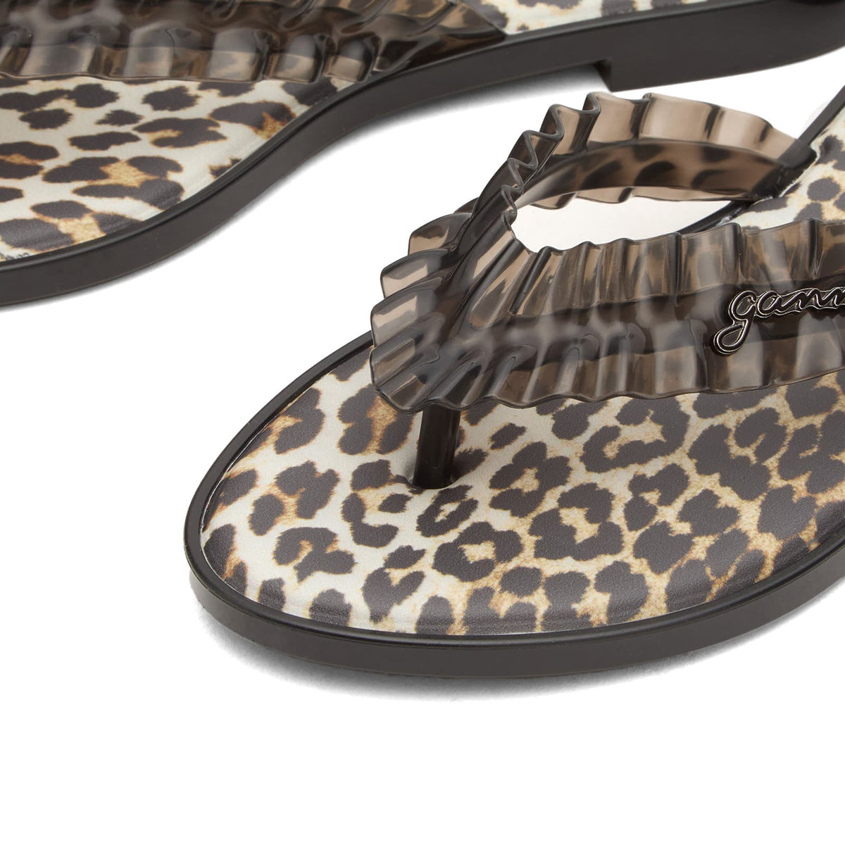 Melissa x Ganni Leopard Flip Flop Slim
