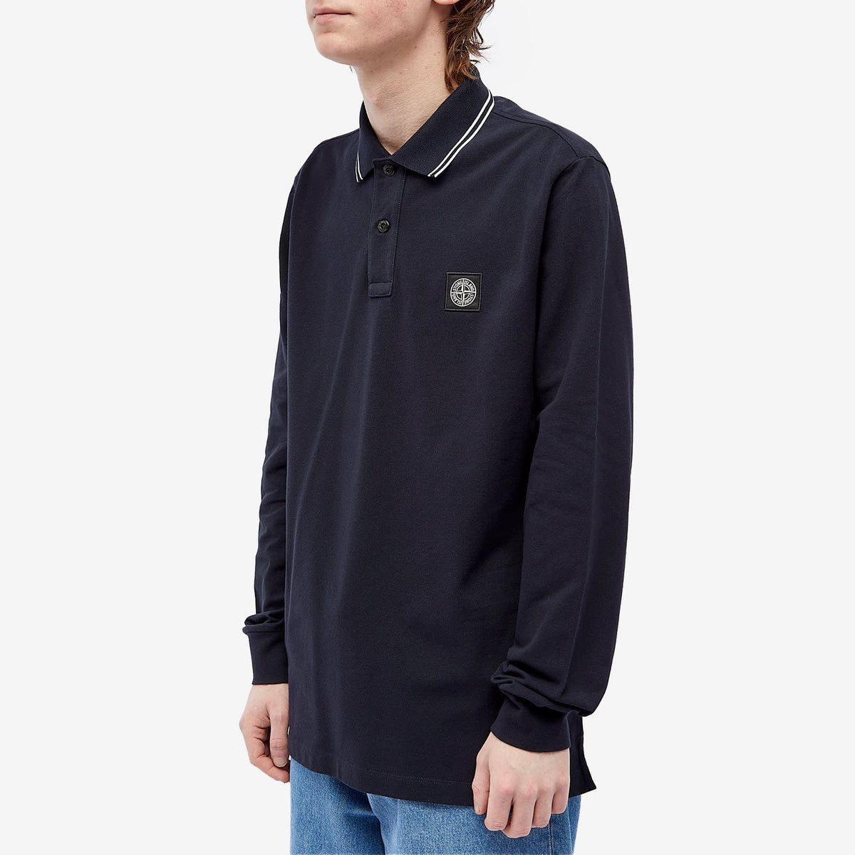 Stone Island Long Sleeve Patch Polo
