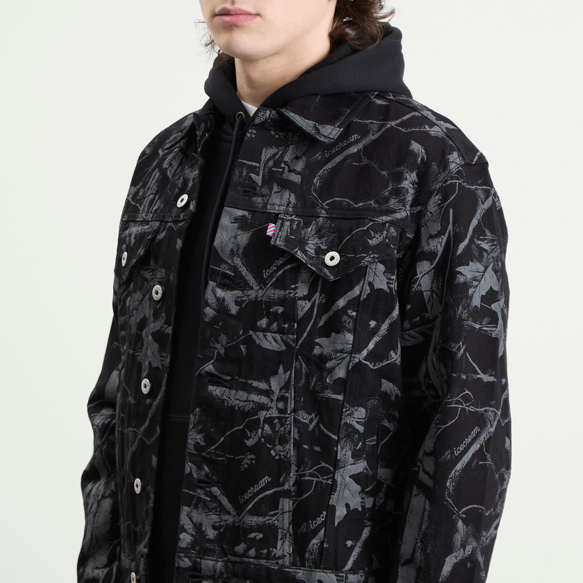 ICECREAM Tree Camo Denim Trucker Jacket