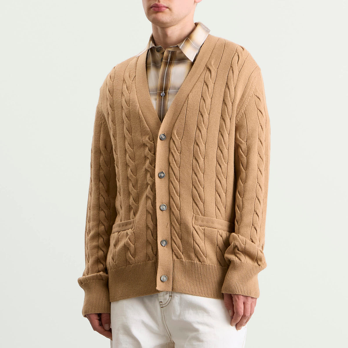 AMI Paris Cable Stitch Cardigan