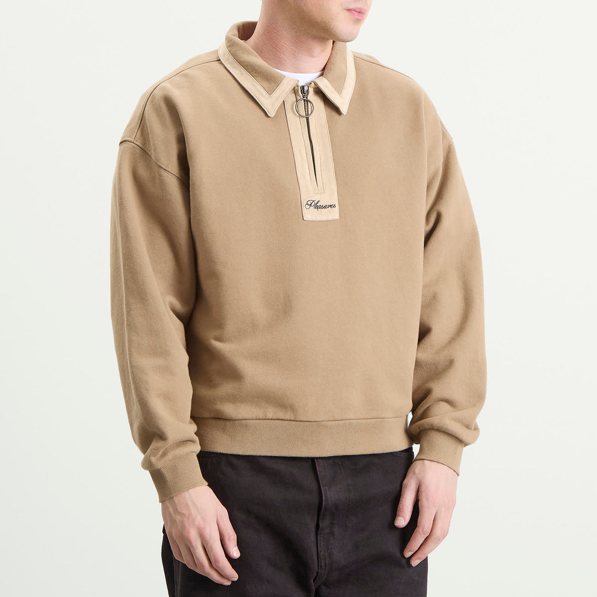 Pleasures Drift Zip Long Sleeve Polo