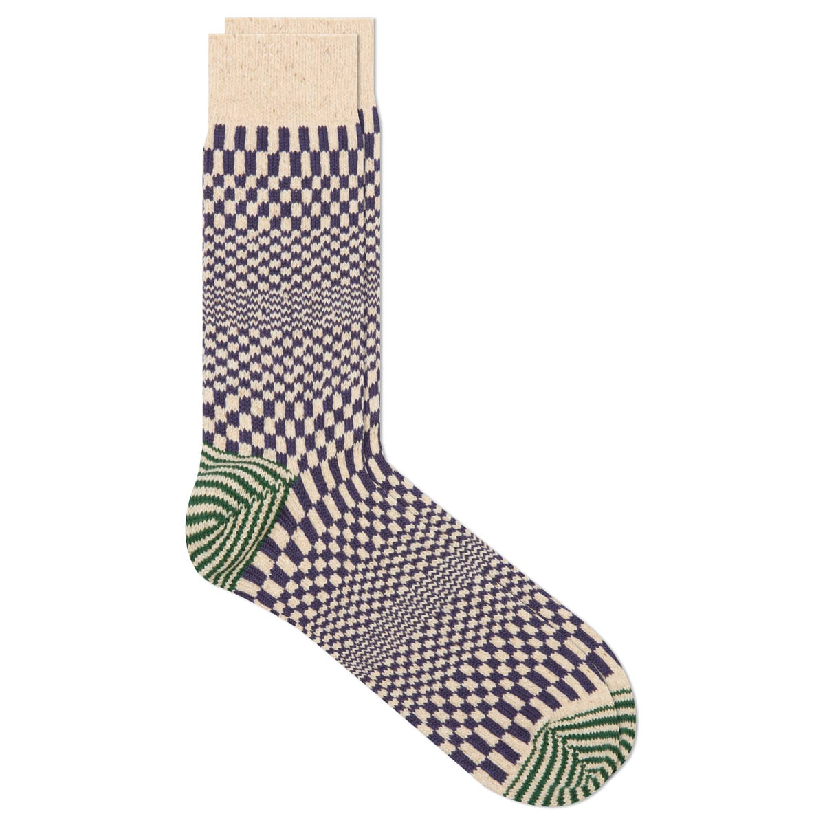 RoToTo Warped Checker Crew Sock