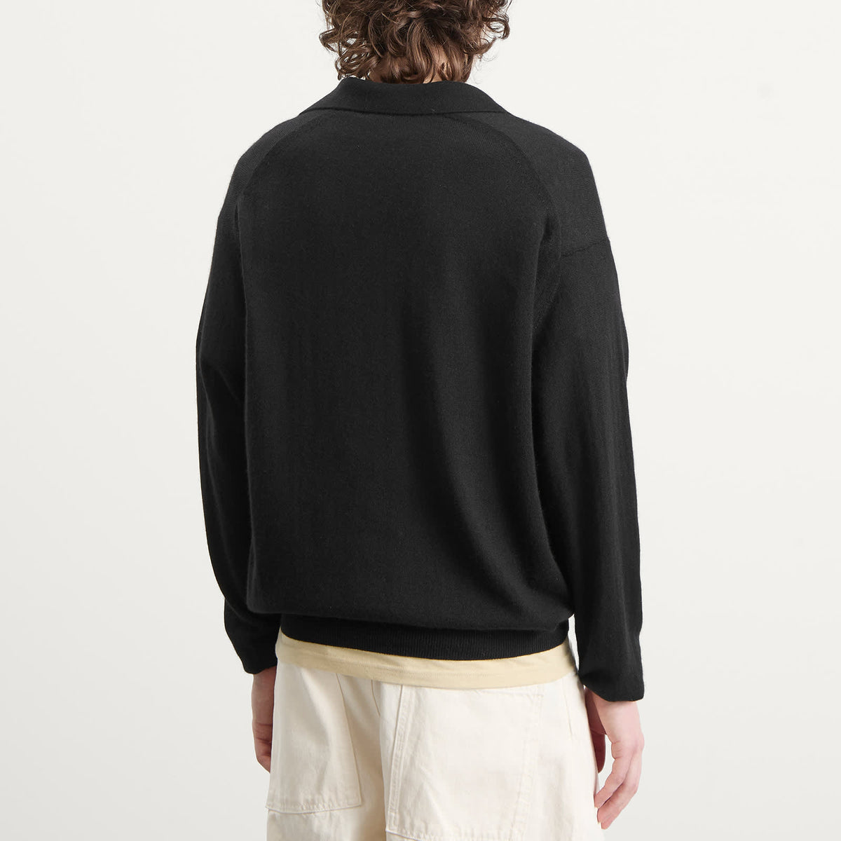 Auralee Cashmere Silk Knit Skipper Polo